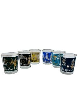 Libbey Vintage “International Cities Of The World” Set of 6 Highball Glasses